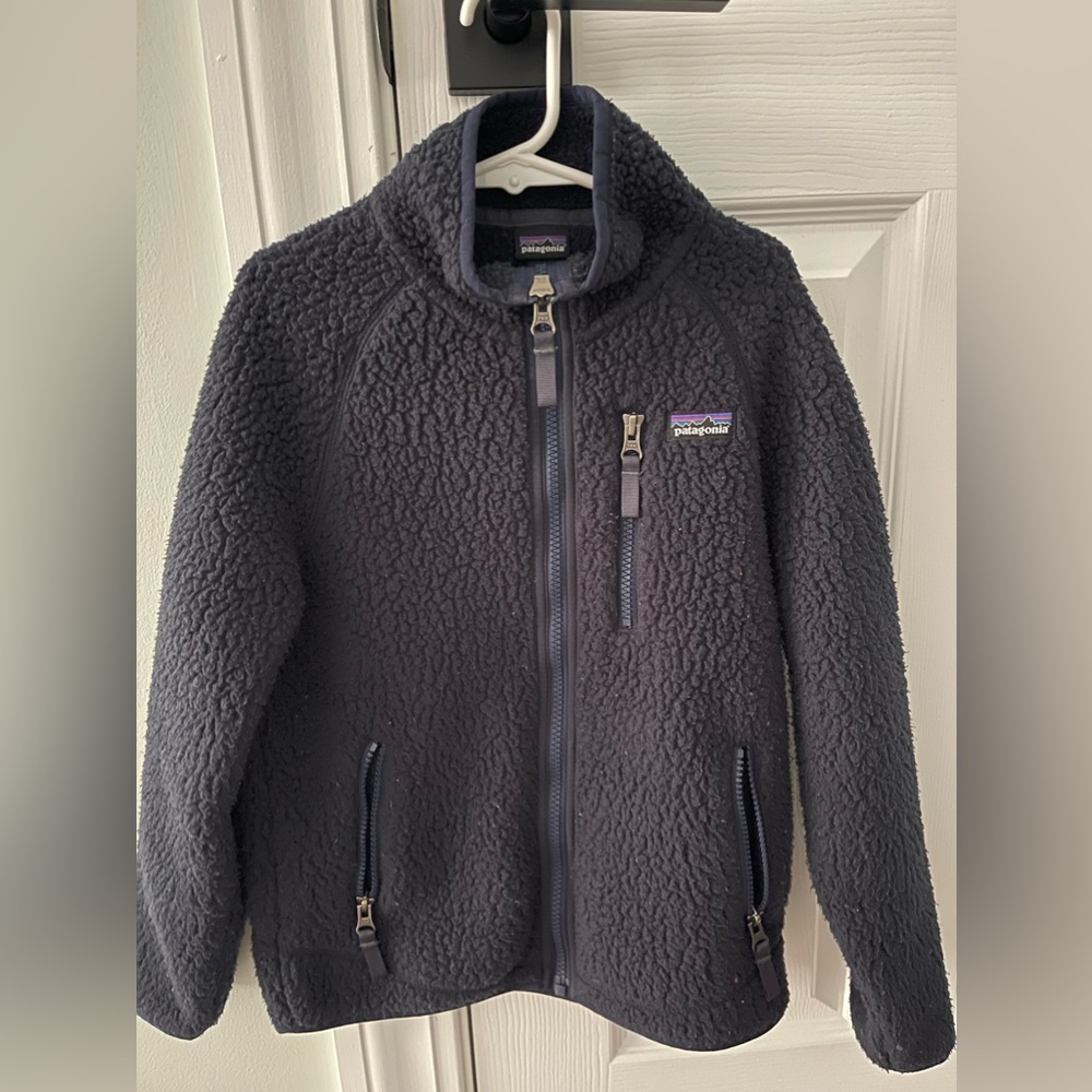 Patagonia kids blue zip up fleece